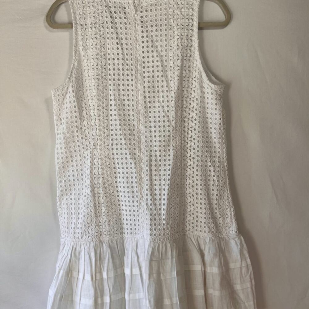 NWT J CREW White Eyelet Sleeveless Short Dress Size M Bridal Shower - Picture 3 of 10